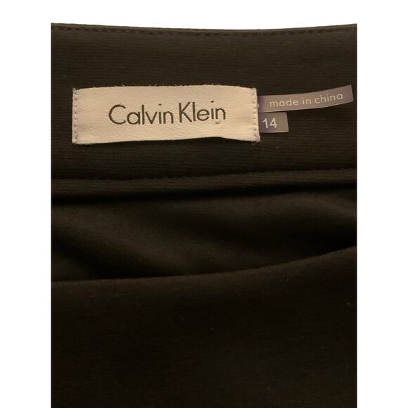 Calvin Klein Black Gray Textured Womens Sheath Dress Sleeveless Lined Size 14 - Picture 2 of 11